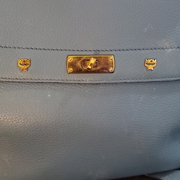MCM Blue Pebble Leather  Purse - Picture 3 of 4
